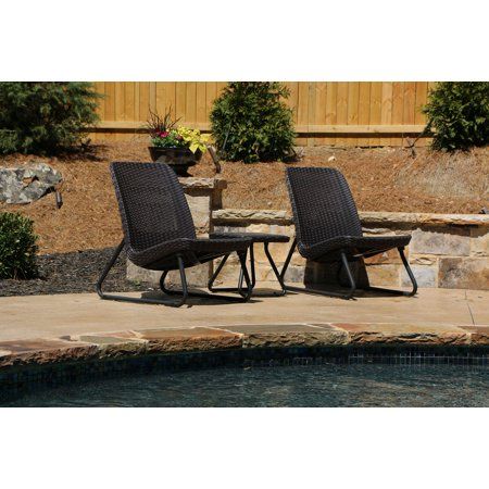 Photo 1 of ***PARTS ONLY*** Keter Rio Resin 3 - Piece Conversation Set All - Weather Plastic Patio Lounge Furniture Brown Rattan
