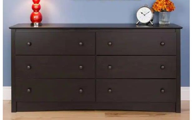 Photo 1 of 
Prepac
Sonoma 6-Drawer Washed Black Dresser