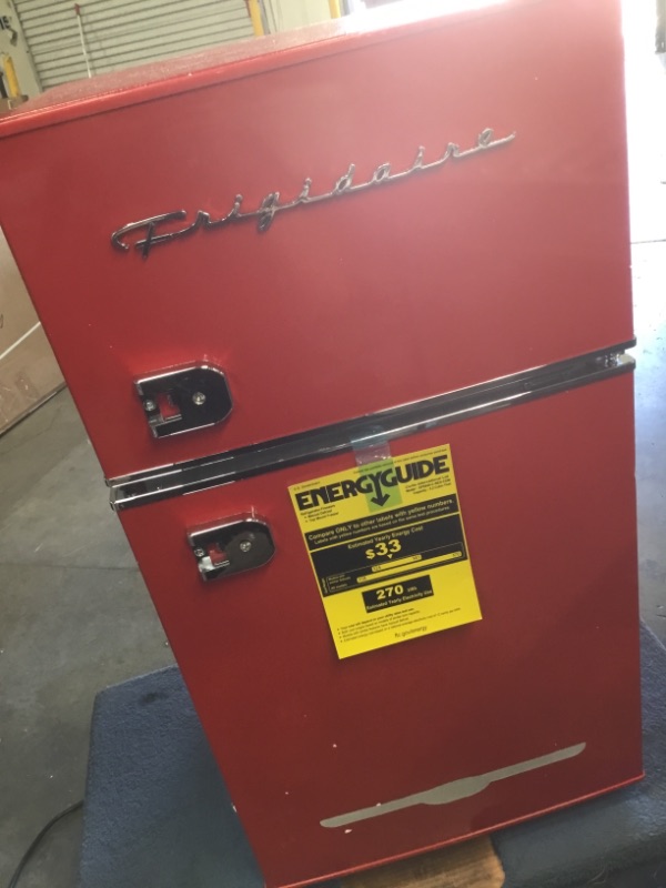 Photo 2 of Frigidaire EFR840 3.2 Cu Ft 2 Door Retro Mini Fridge Refrigerator with Freezer - 21 X 18.9 X 33.1 Inches
