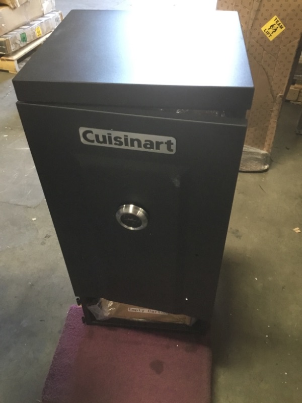 Photo 2 of *DAMAGED* Cuisinart COS-244 Vertical Propane Smoker with Temperature & Smoke Control, Four Removable Shelves, 36", Black
