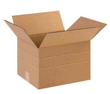 Photo 1 of 12" x 10" x 8" Multi-Depth Shipping Boxes, Brown, 25/Bundle (MD12108)
