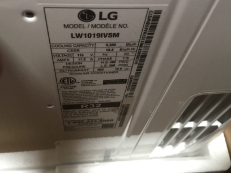 Photo 5 of LG Electronics
9,500 BTU 115-Volt Dual Inverter Smart Window Air Conditioner LW1019IVSM with WiFi and Remote in White