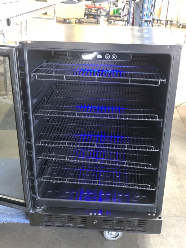 Photo 1 of USED: NewAir 24" Beverage Refrigerator Cooler - 177 Can Capacity - Black Stainless Steal With Built In Cooler and Glass Door | Cool your Soda, Beer, and Beverages to 37F NBC177BS00
22.5"D x 23.5"W x 33.75"H
