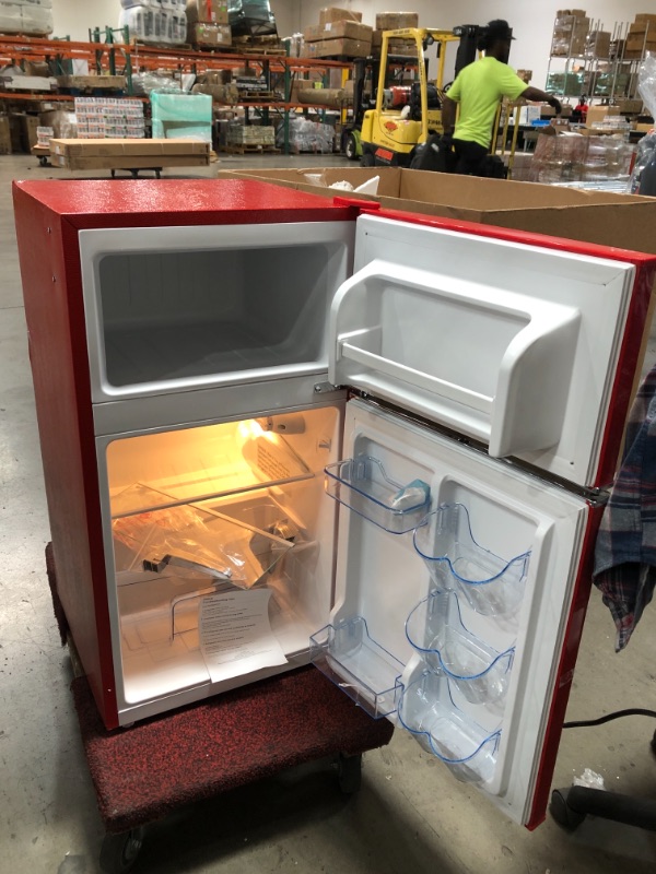 Photo 5 of USED: Frigidaire EFR840-RED 3.2 Cu Ft Red 2 Door Retro Bar Fridge with Side Bottle Opener ?19 x 20.5 x 35.5 inches

