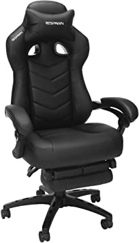 Photo 1 of INCOMPLETE MISSING BOTTOM HALF OF CHAIR & HARDWARE!!! RESPAWN 110 Pro Racing Style Gaming Chair, Reclining Ergonomic Chair with Built-in Footrest, in Black (RSP-110V2-BLK)
