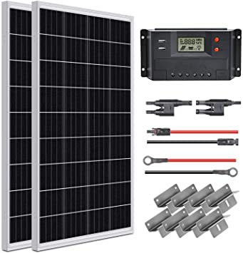 Photo 1 of BOTH SOLAR PANNELS ARE SHADERED!!!! WEIZE 200 Watt 12 Volt Solar Panel Starter Kit, High Efficiency Monocrystalline PV Module for Boat, Caravan, RV and Other Off Grid Applications
