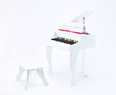 Photo 1 of ***PARTS ONLY*** Hape Deluxe White Grand Piano | Thirty Key Piano Toy with Stool, Electronic Keyboard Musical Toy Set for Kids 3 Years+
