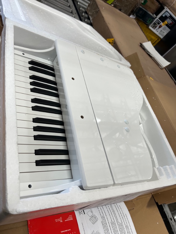 Photo 2 of ***PARTS ONLY*** Hape Deluxe White Grand Piano | Thirty Key Piano Toy with Stool, Electronic Keyboard Musical Toy Set for Kids 3 Years+
