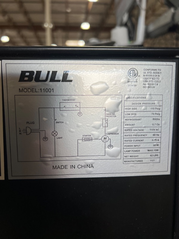 Photo 5 of Bull Outdoor Products 11001 Stainless Steel Front Panel Refrigerator
