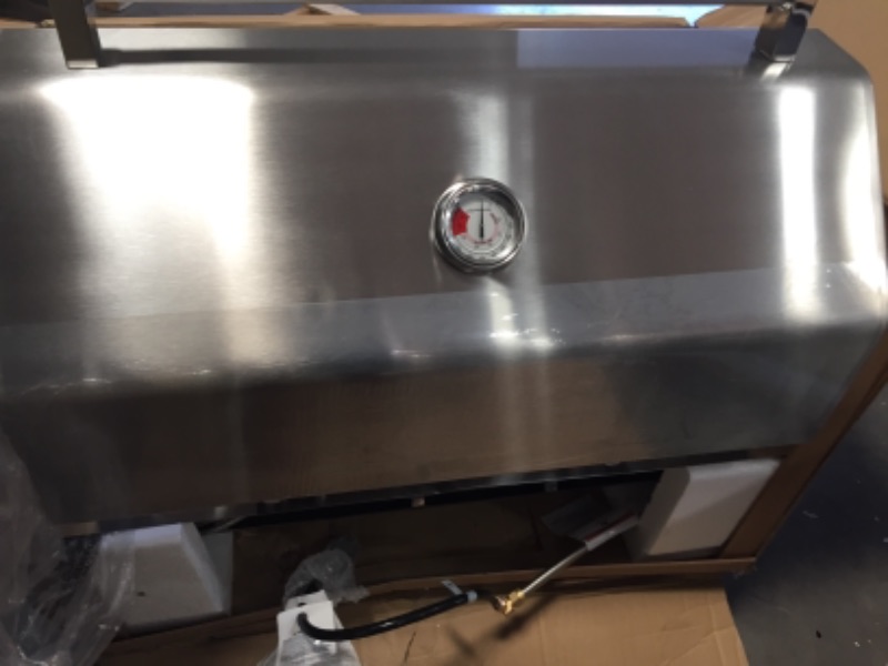 Photo 2 of 4-Burner Built-in Propane Gas Island Grill Head in Stainless Steel with Searing Main Burner and Rotisserie Burner
