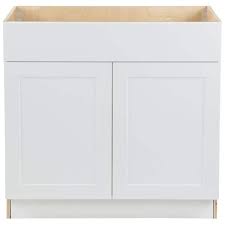 Photo 1 of 
Hampton Bay
Cambridge White Plywood Shaker Assembled Sink Base Cabinet with False Drawer Front & Soft Close Doors (36x34.5x24.5 in.)
