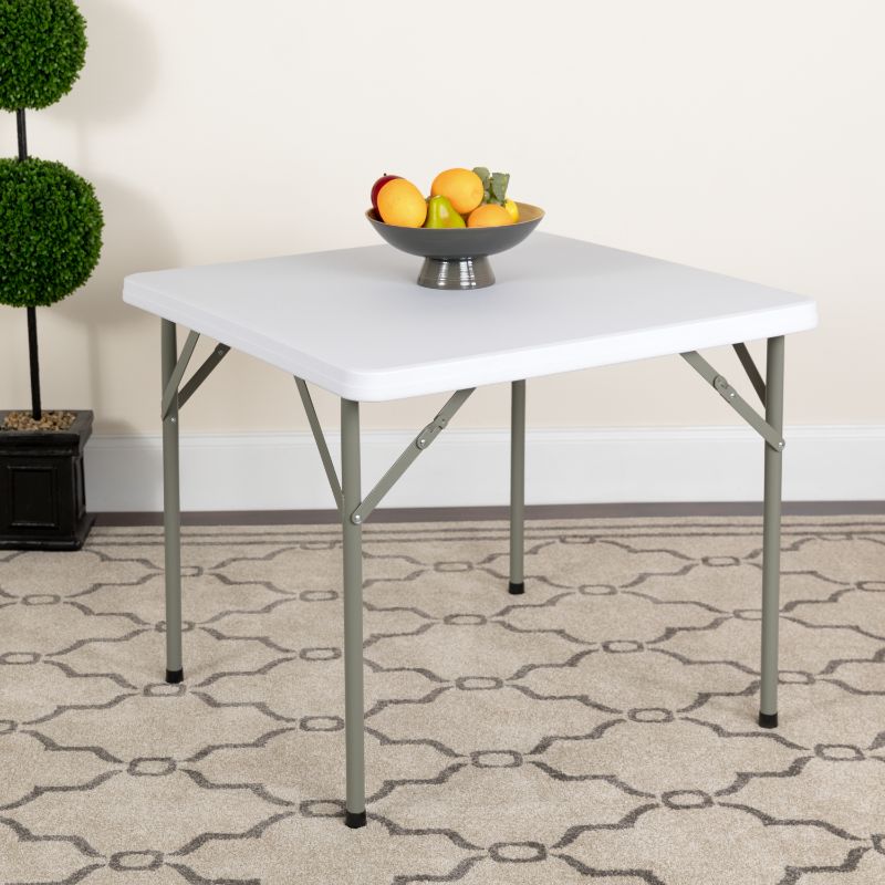 Photo 1 of 34'' Square Granite White Plastic Folding Table [DAD-YCZ-86-GG]
