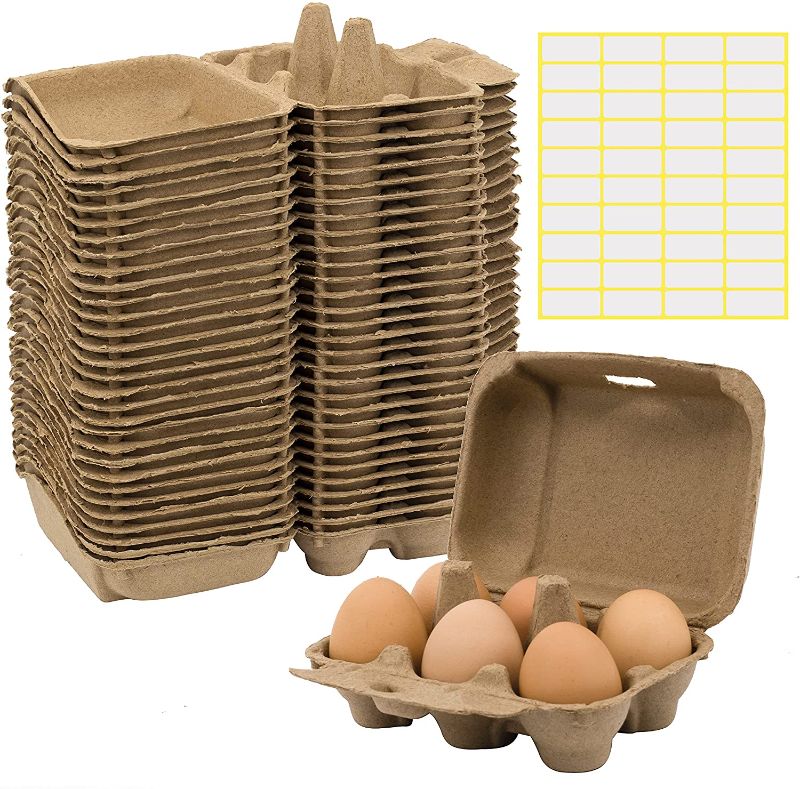 Photo 1 of (200) VINTAGE BLANK EGG CARTONS RECYCLED CARDBOARD 12 EGG HOLDER