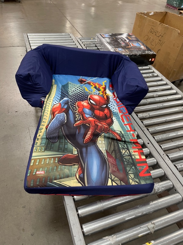 Photo 3 of Delta Children Cozee Flip-Out Sofa - 2-in-1 Convertible Sofa to Lounger for Kids, Spider-Man
