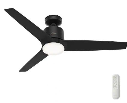 Photo 1 of ***HOME DEPOT DISPLAY UNIT*** 
Moxie 52 in. Integrated LED Indoor Matte Black Ceiling Fan with Light Kit and Remote Control
