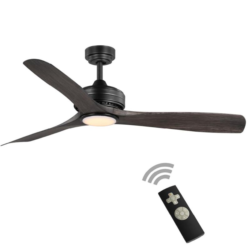 Photo 1 of ***MISSING MOUNTING BRACKET*** Home Decorators Collection Bayshire 60 in. LED Indoor/Outdoor Matte Black Ceiling Fan with Remote Control and White Color Changing Light Kit
