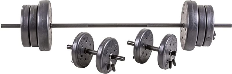 Photo 1 of (INCOMPLETE)
(BOX20F2)
(REQUIRES BOX1 FOR COMPLETION)
US Weight New Duracast Barbell Weight Set
