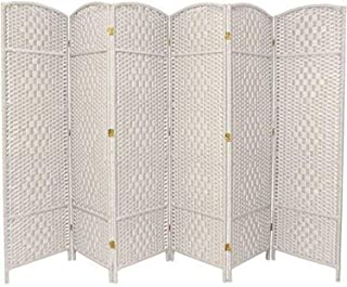 Photo 1 of (DAMAGED LOWER/UPPER FRAME)
Oriental Furniture 6 ft. Tall Diamond Weave Fiber Room Divider - White - 6 Panel