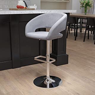 Photo 1 of (MISSING SEATS)
Flash Furniture Contemporary Gray Fabric Adjustable Height Barstool with Rounded Mid-Back and Chrome Base
