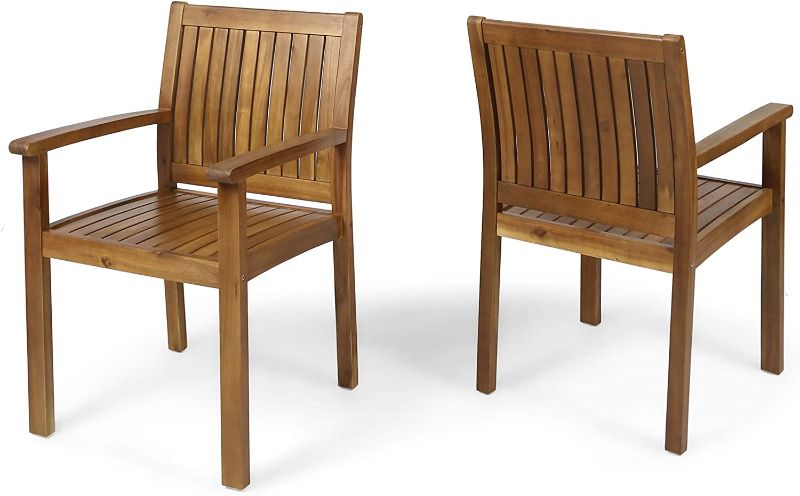 Photo 1 of ***PARTS ONLY*** Stock photo for reference - Jerry Outdoor Acacia dining chairs - 4pc