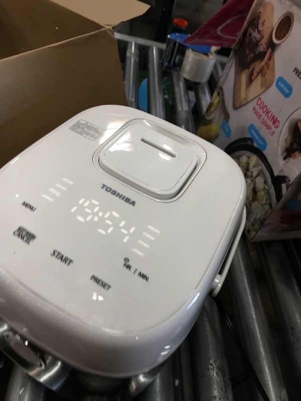 Photo 2 of ***PARTS ONLY*** Toshiba Low Carb Digital Programmable Multi-functional Rice Cooker, Slow Cooker, 5.5 Cups Uncooked with Fuzzy Logic and One-Touch Cooking, 24 Hour Delay Timer and Auto Keep Warm Feature, White

