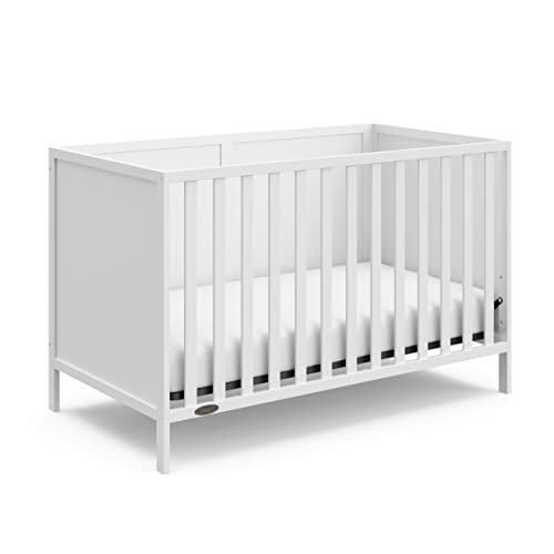 Photo 1 of Graco Theo Convertible Crib (White) – GREENGUARD Gold Certified, Converts from Baby Crib to Toddler Bed and Daybed, Fits Standard Full-Size Crib Mattress, Adjustable Mattress Support Base
