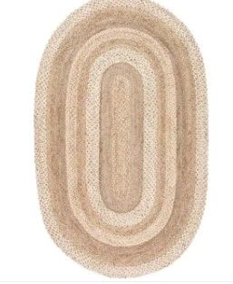 Photo 1 of Charlene Border Jute Natural 5 ft. x 8 ft. Oval Rug
by nuLOOM