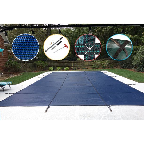 Photo 1 of *COVER ONLY* WaterWarden Inground Pool Safety Cover, Fits 20’ x 30’, Blue Mesh

