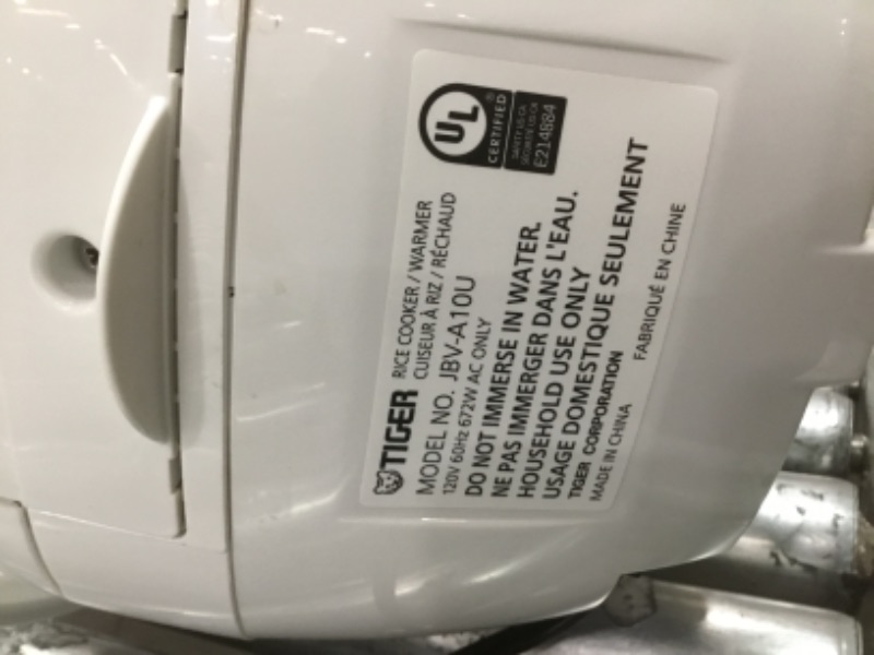 Photo 3 of Tiger JBV-A10U-W 1.1 Qt. Multi Functinoal Rice Cooker - White
