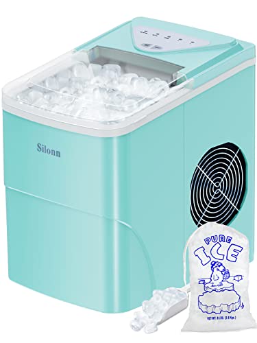 Photo 1 of Silonn Ice Makers Countertop, 9 Cubes Ready in 6 Mins, 26lbs in 24Hrs, Self-Cleaning Ice Machine with Ice Scoop and Basket, 2 Sizes of Bullet Ice for
