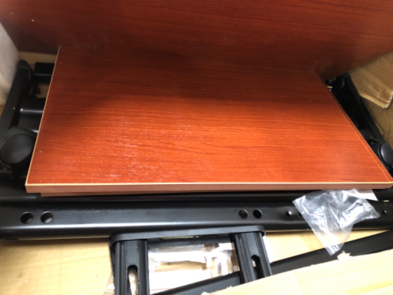 Photo 1 of Safco Products Muv 35-49"H Stand-Up Desk Adjustable Height Computer Workstation with Keyboard Shelf, Cherry