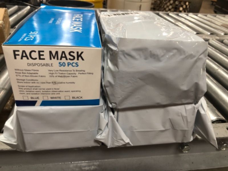 Photo 1 of (4 boxes) 200 PCS Disposable Face Mask, 3 Layers Filter Non-Woven Anti Dust Ear Loop Comfort
