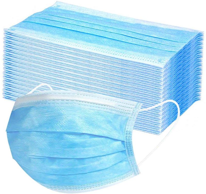 Photo 1 of (4 boxes) 200 PCS Disposable Face Mask, 3 Layers Filter Non-Woven Anti Dust Ear Loop Comfort