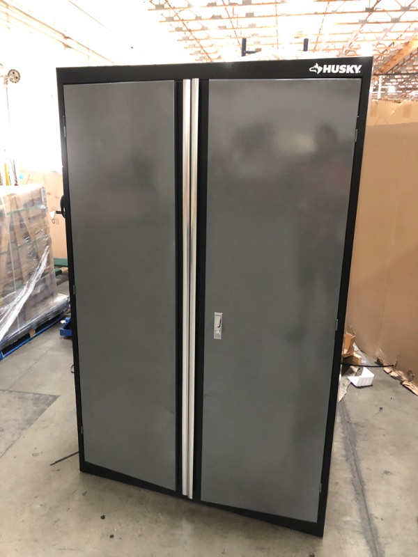 Photo 10 of (MULTIPLE DENTS TO SIDES/BOTTOM/TOP)
Husky Welded Steel Floor Cabinet in Black and Gray (46 in W x 72 in. H x 24 in. D)