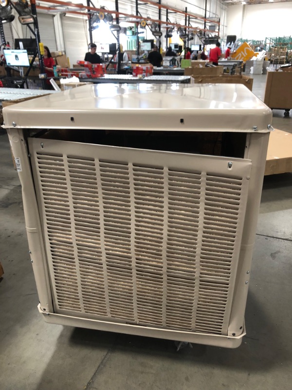 Photo 9 of (;MULTIPLE DENTS; MISSING DOOR HARDWARE; HUMM SOUND WHEN POWERED ON)
Champion Cooler 6500 CFM Down-Draft Roof Evaporative Cooler for 2400 sq. ft. (Motor Not Included)