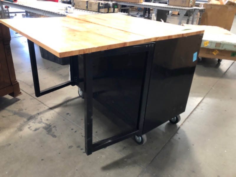 Photo 4 of (MISSING KEYS; MAJOR DAMAGE TO BASE/TOP) 
Husky 46 in.W x 51 in. D Standard Duty 9-Drawer Mobile Workbench with Solid Top Full Length Extension Table in Black