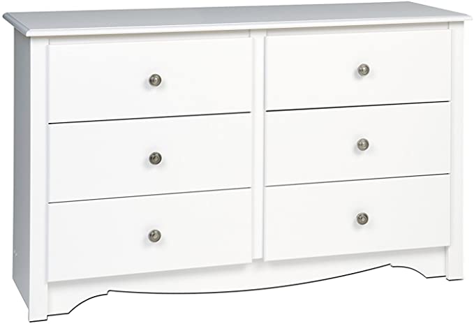 Photo 1 of (DAMAGED CORNES/SIDES; COSMETIC DAMAGES; MISSING MANUAL)
PREPAC White Monterey Children's 6 Drawer Dresser
