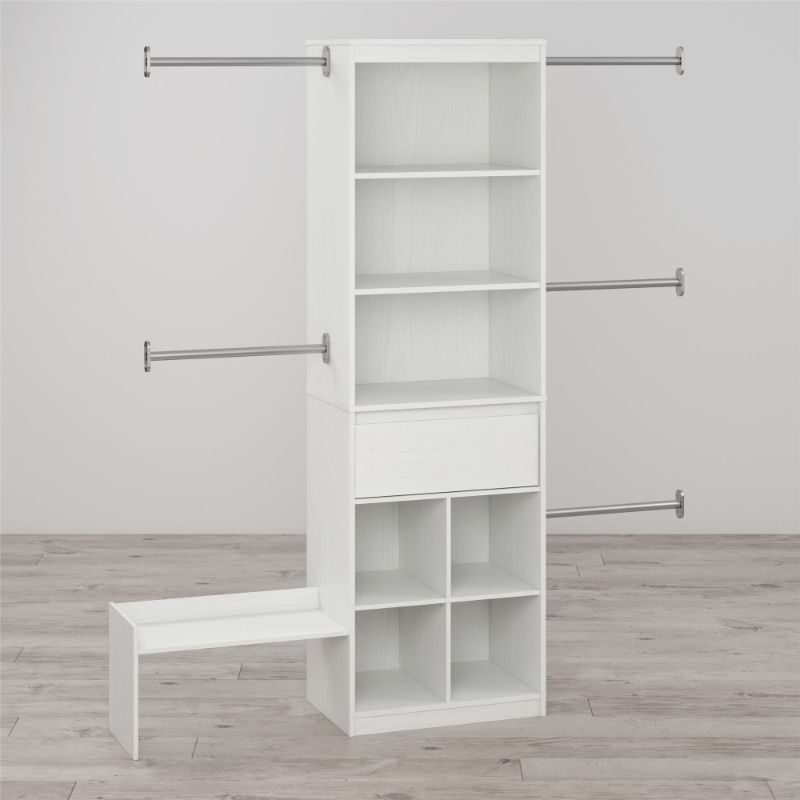 Photo 1 of (DAMAGED EDGES/CORNERS)
Little Seeds Grow-with-Me Adjustable Kids' Closet Organizer System - 15.7-in X 76.6-in - White
