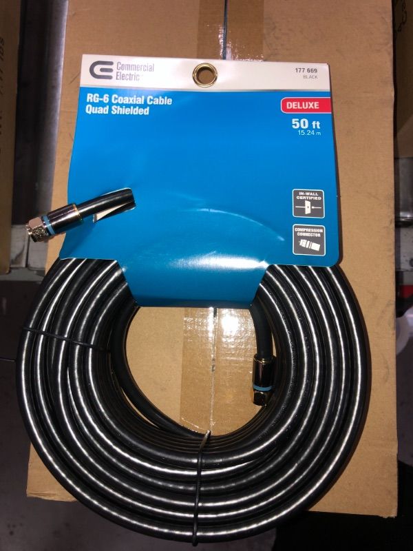 Photo 2 of Commercial Electric 50 ft. RG-6 Quad Shielded Coaxial Cable