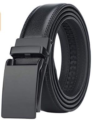 Photo 1 of HIMI Men's Comfort Genuine Leather Ratchet Dress Belt with Automatic Click Buckle Size 28''-44'' Black