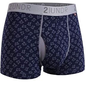 Photo 1 of 2UNDR Mens Swing Shift 3" Boxer Trunk Underwear (Sharks, Medium)