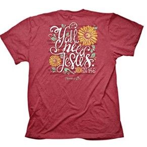 Photo 1 of Cherished Girl Women's Y'all Need Jesus T-Shirt - Heather Red Small