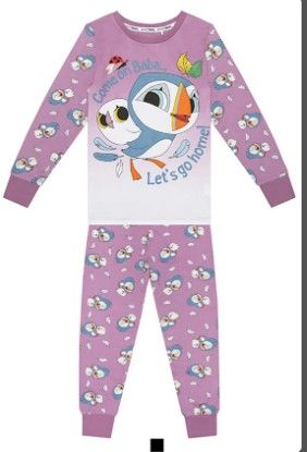 Photo 1 of Cartoon Saloon Puffin Rock Oona & Baba Pink 2 Piece Set Of Pajamas for Kids 3-4Y