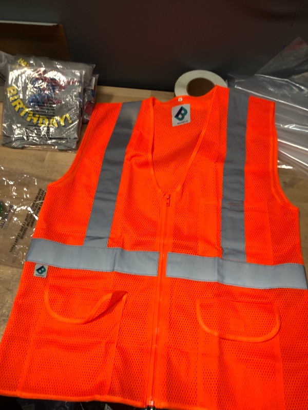 Photo 1 of Braswell high visibility safety vest orange 3 pocket