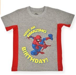 Photo 1 of Marvel Boy's Spider-Man Pullover Birthday Tee Shirt, 100% Cotton  Size 2T