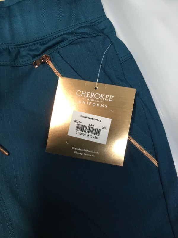 Photo 1 of Cherokee Statement Women Scrubs Pant Mid Rise Tapered Leg Drawstring Caribbean Blue Size XS