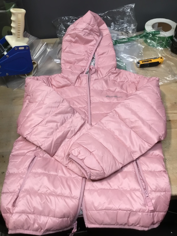 Photo 1 of Eddie Bauer Kids Down Jacket - Hooded, Down Outerwear, Reversible Dusty Pink 