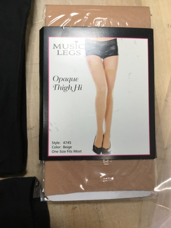 Photo 2 of Bundle
2 pairs Black Tights Small/ Thigh High Beige One Size Fits Most  