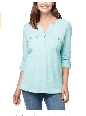 Photo 1 of Gloria Vanderbilt Ladies' Knit Top - Bluish Green XX-Large
