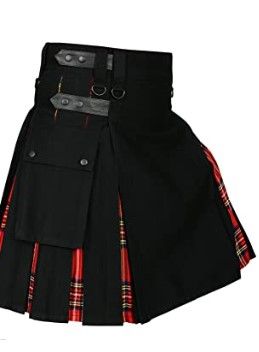 Photo 1 of Men ' s Hybrid Utility Kilt Black & Irish Tartan
SIZE 32
